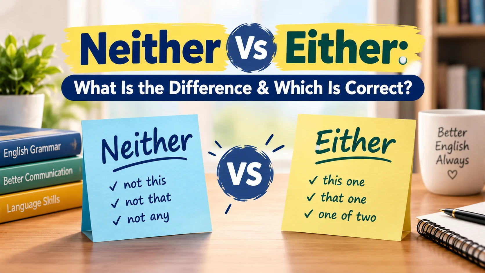 Neither Vs Either: What Is the Difference & Which Is Correct